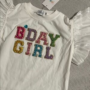Lola + The Boys White 10th BDAY GIRL Shirt